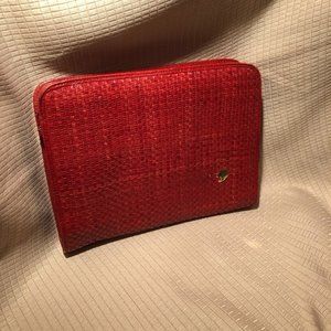 Vintage Bagheera Woven coral leather Clutch and tassel
